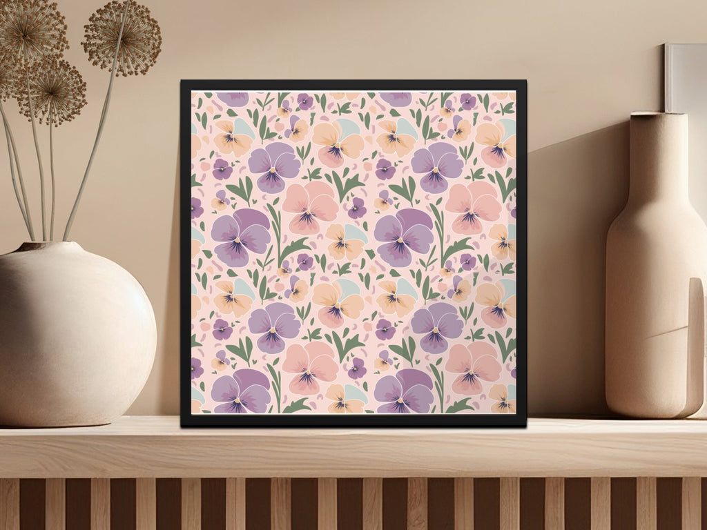 Pansy Flower T-Shirt Design, Floral Digital Pattern, Seamless Flower Print, Fabric Design, Pansy T Shirt, Digital Download, T-Shirt - Moore and Mountain