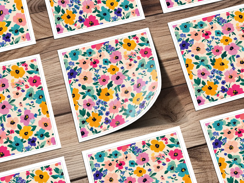 Colorful Floral Pattern Flower Design Art Print