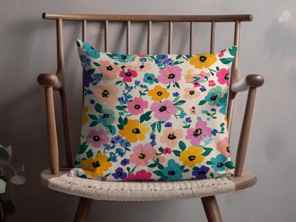 Colorful Floral Pattern Decorative Pillow Product