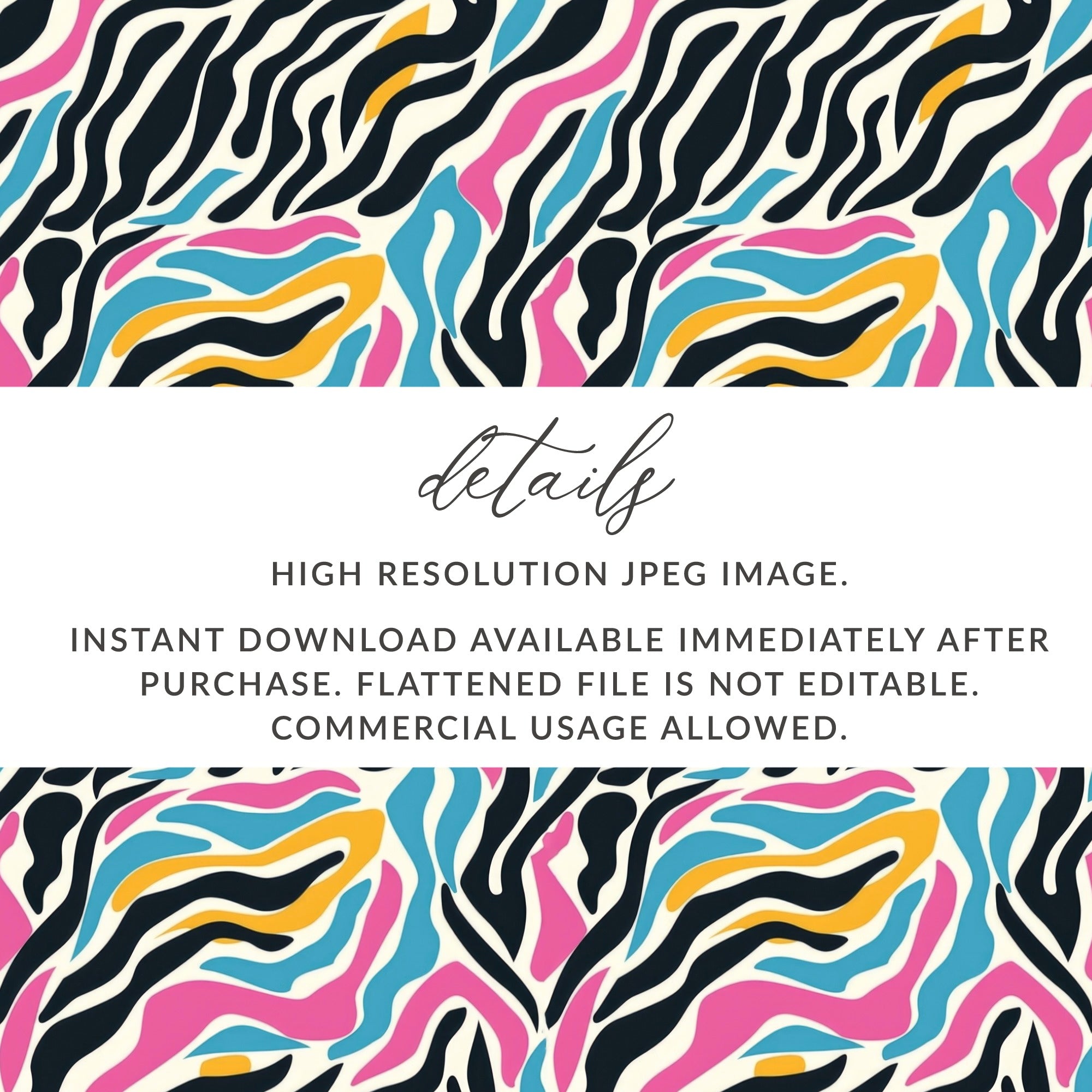 High Resolution JPEG Zebra Pattern Instant Download