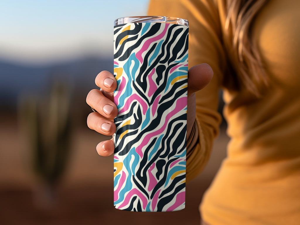 Colorful Abstract Zebra Stripes Pattern Tumbler