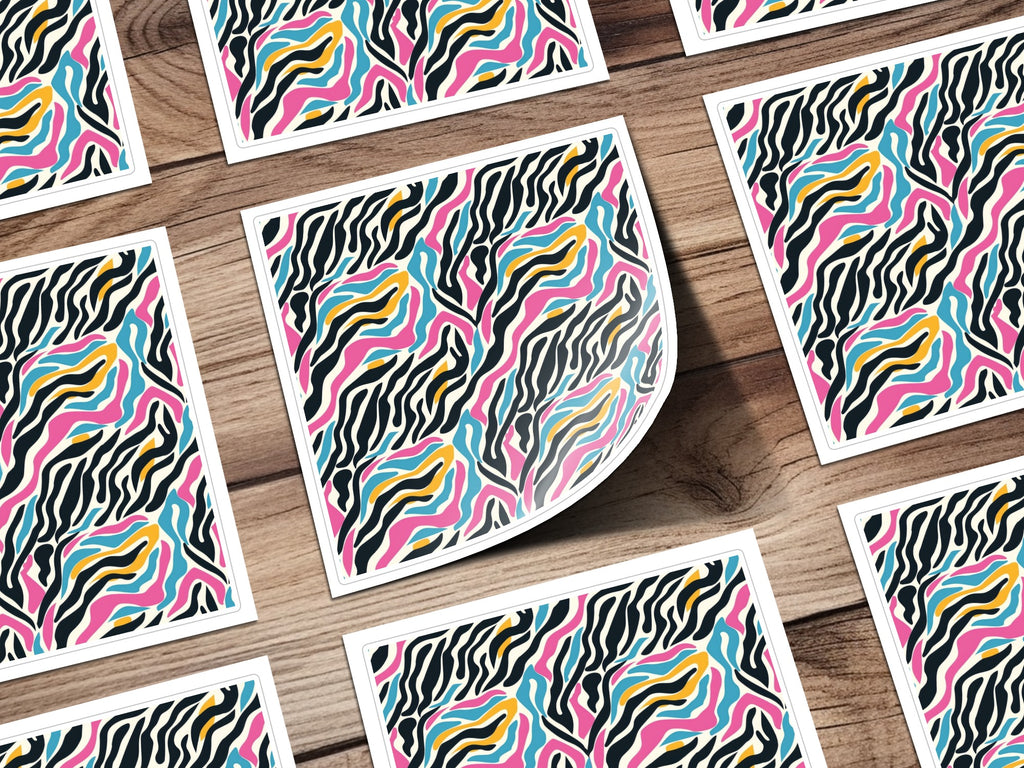 Vibrant Multicolor Abstract Animal Print Sticker Sheet
