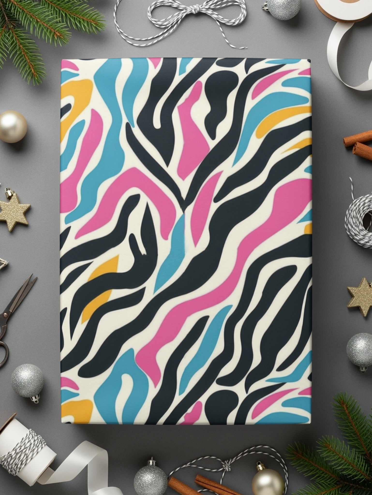 Colorful Zebra Print Pattern Gift Wrap Paper