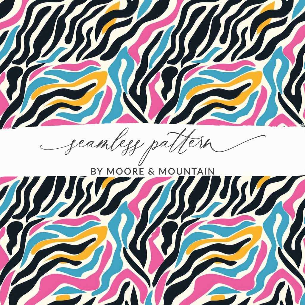 Colorful Zebra Stripes Seamless Pattern by Moore & Mountain