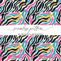 Colorful Zebra Stripes Seamless Pattern by Moore & Mountain