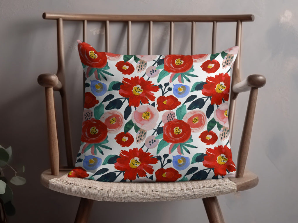 Modern Red Floral Seamless Pattern - Moore and Mountain