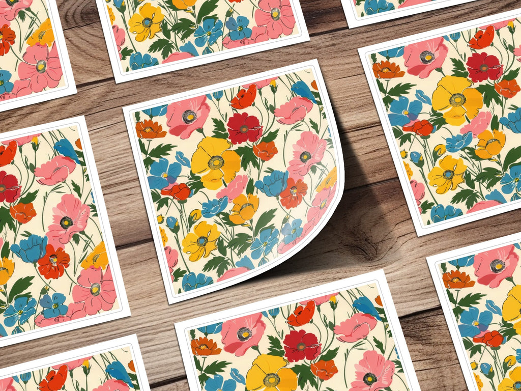 Modern Seamless Poppy Flower Digital Pattern - Moore and Mountain
