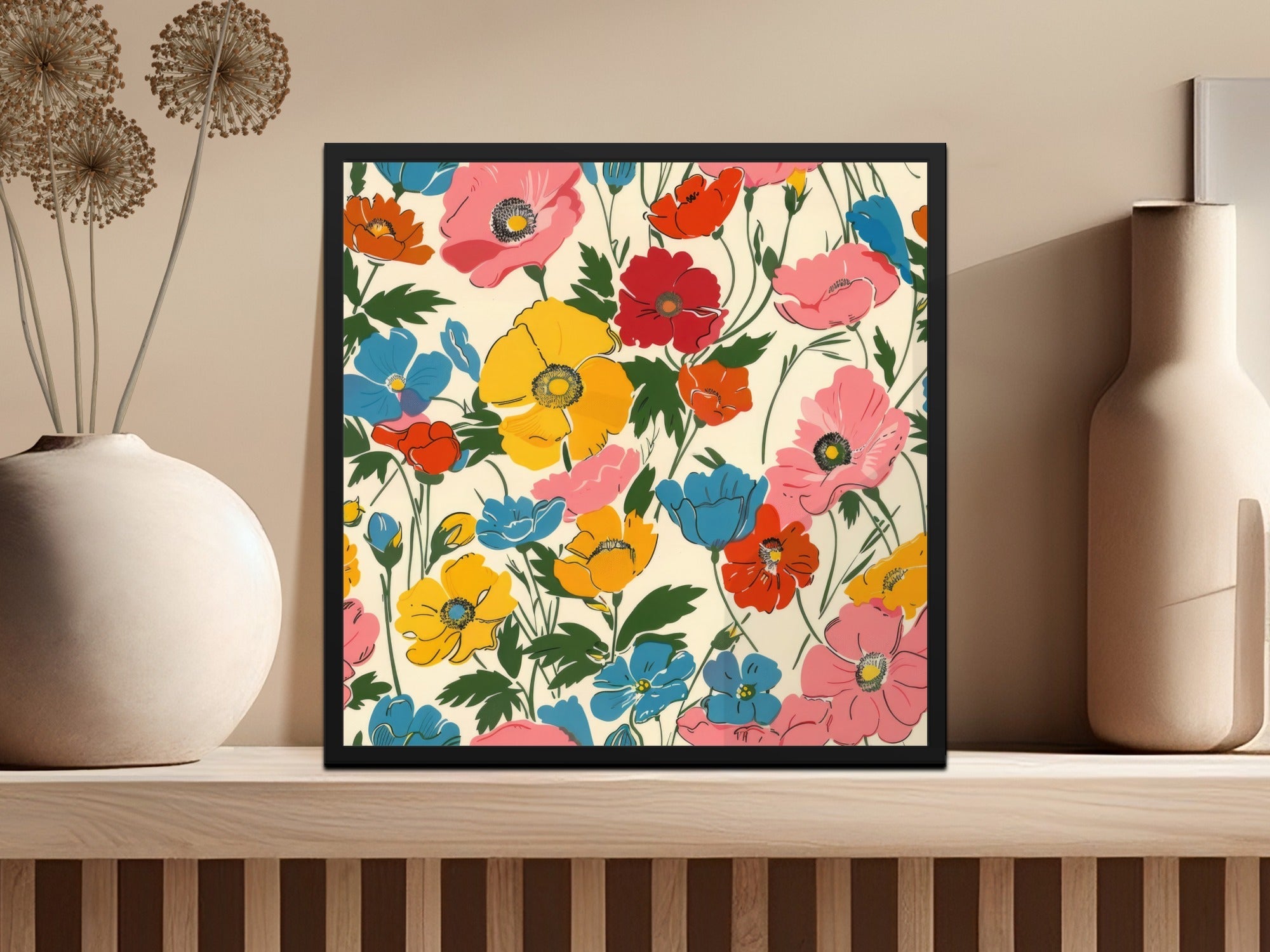 Modern Seamless Poppy Flower Digital Pattern - Moore and Mountain