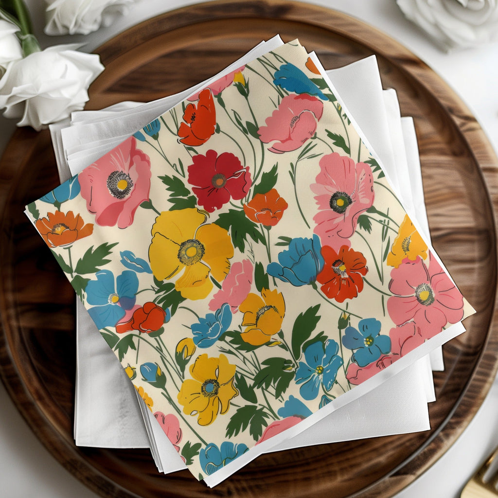 Modern Seamless Poppy Flower Digital Pattern - Moore and Mountain
