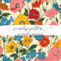 Modern Seamless Poppy Flower Digital Pattern - Moore and Mountain
