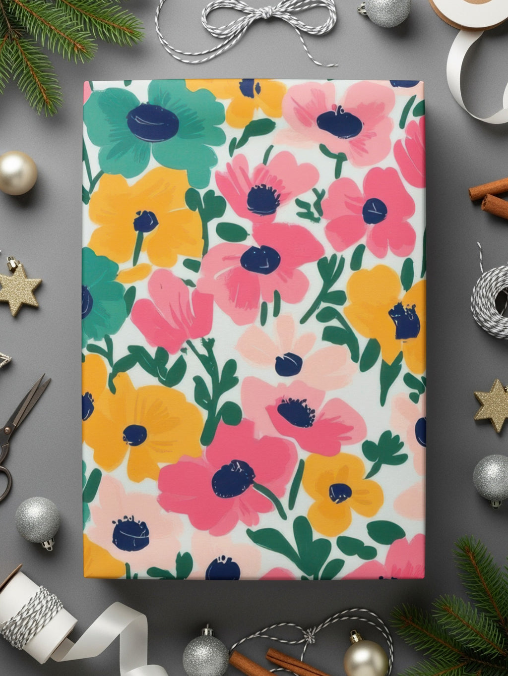 Colorful Floral Pattern Decorative Wrapping Paper