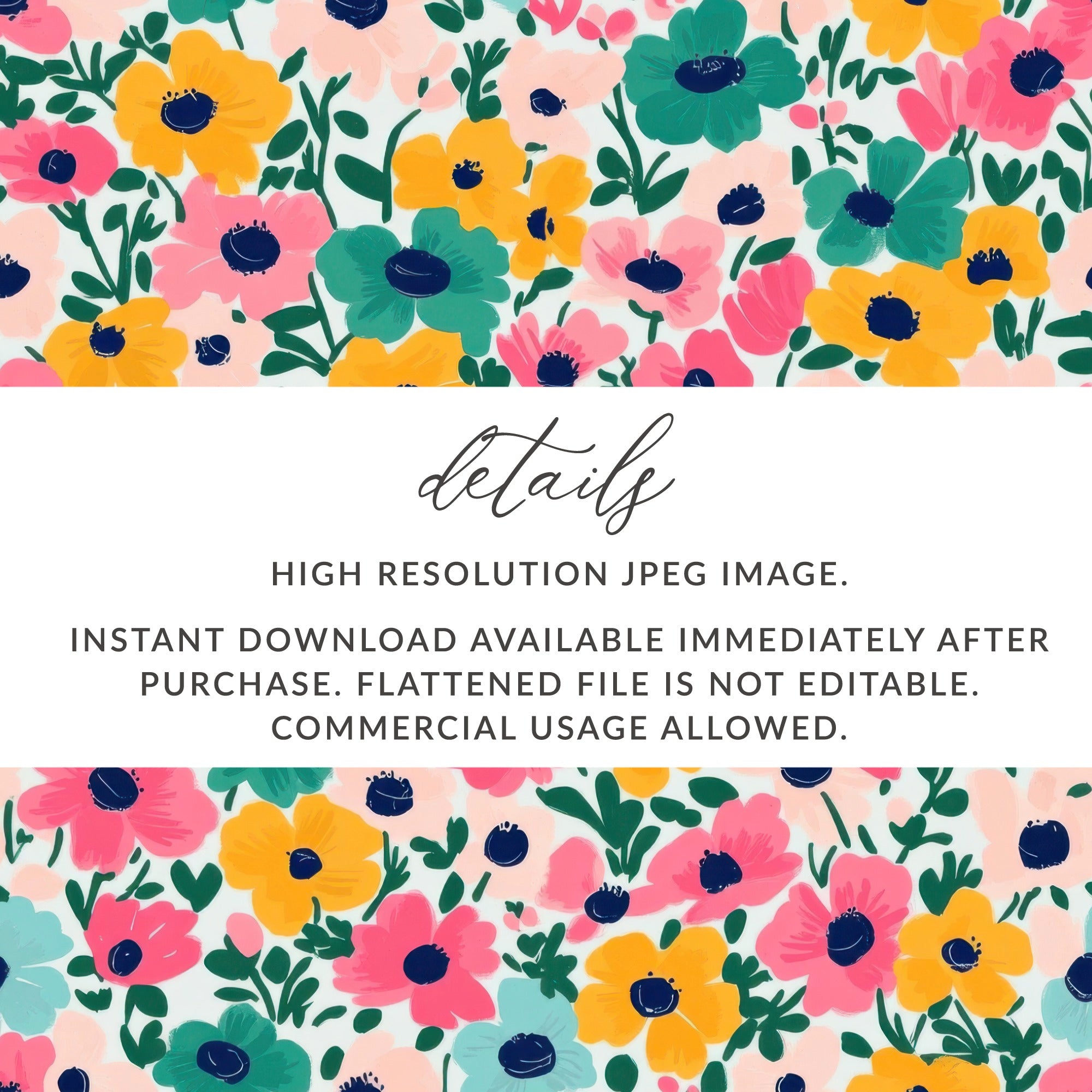 High Resolution Colorful Floral Pattern JPEG Image