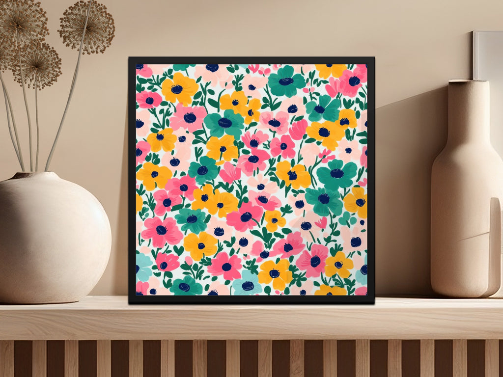 Colorful Floral Pattern Wall Art for Home Decor