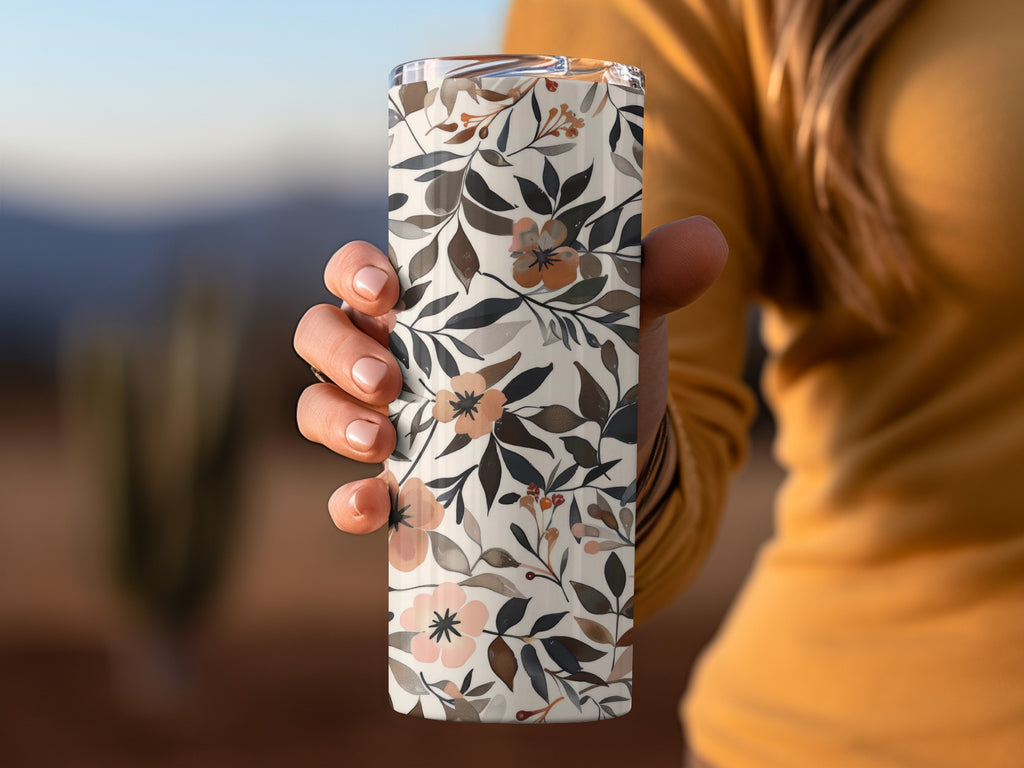 Floral Pattern Insulated Tumbler for Hot and Cold Drinks