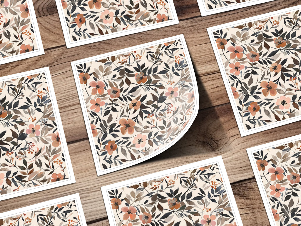 Floral Pattern with Orange Flowers Print Art Poster