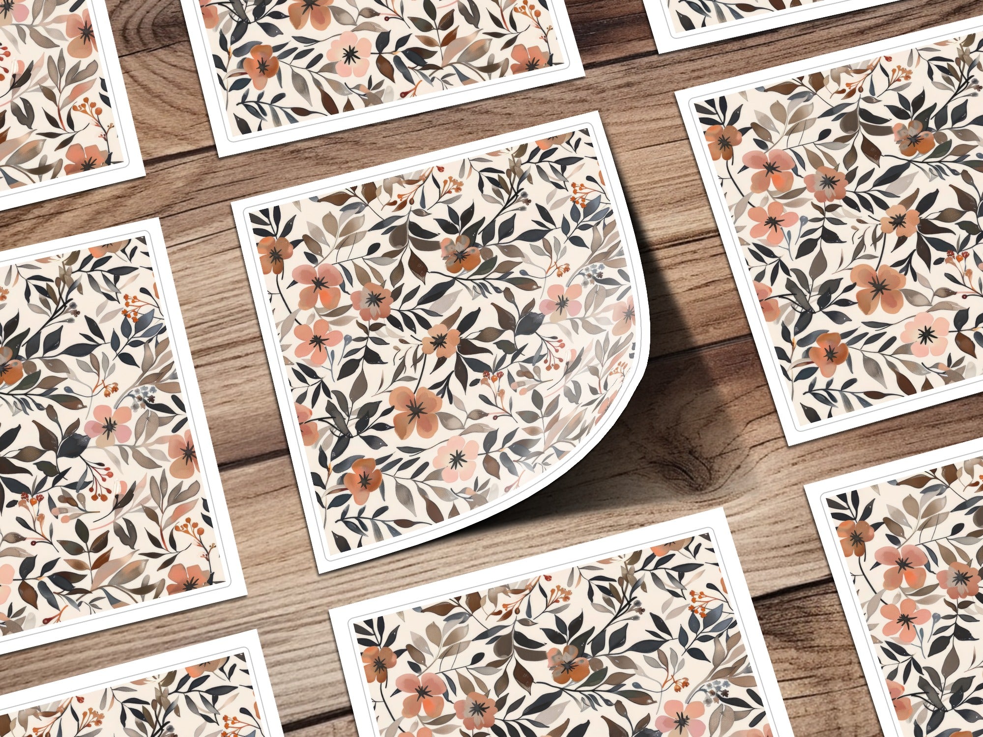 Floral Pattern with Orange Flowers Print Art Poster