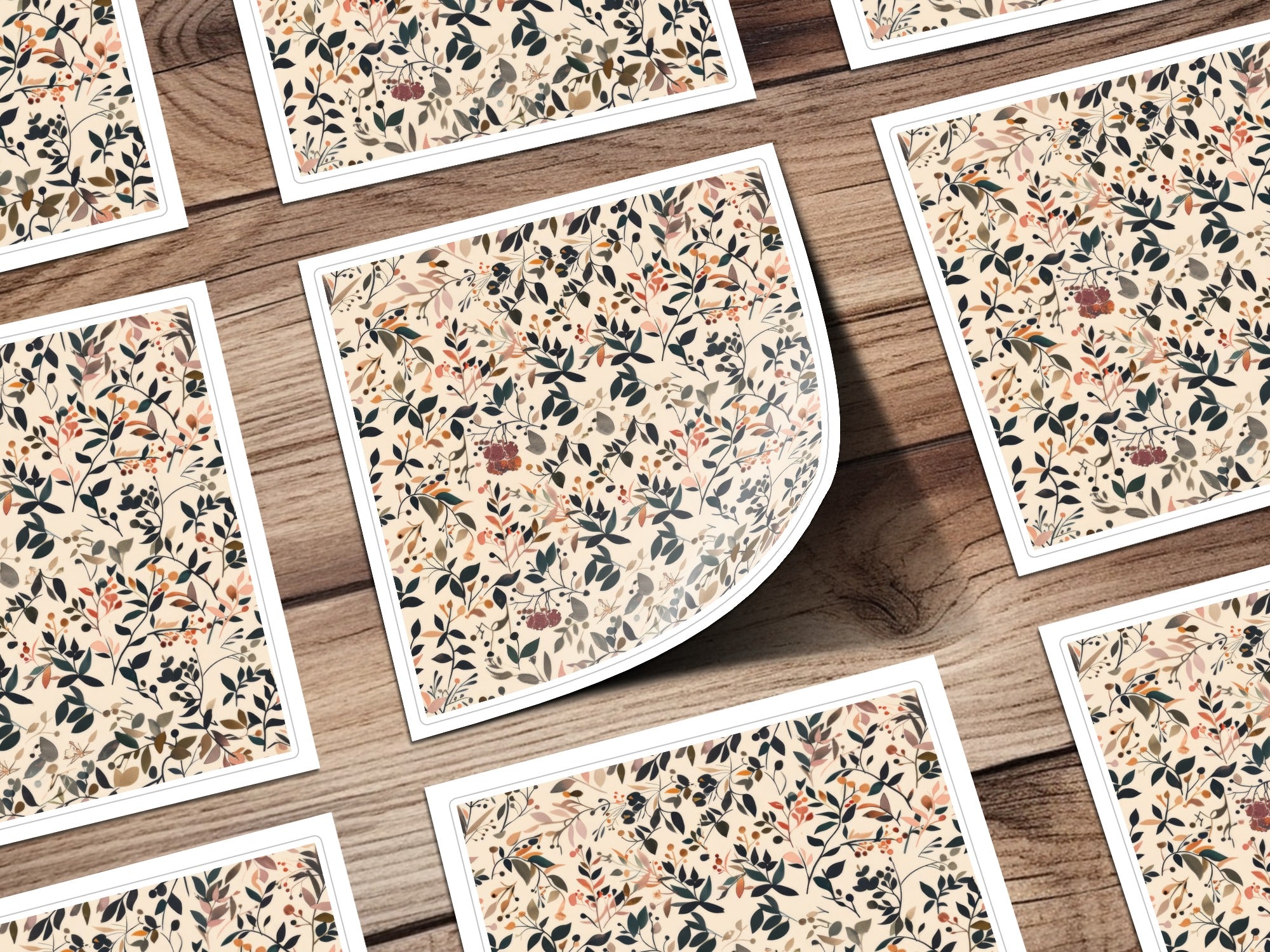 Elegant Botanical Pattern Square Art Prints