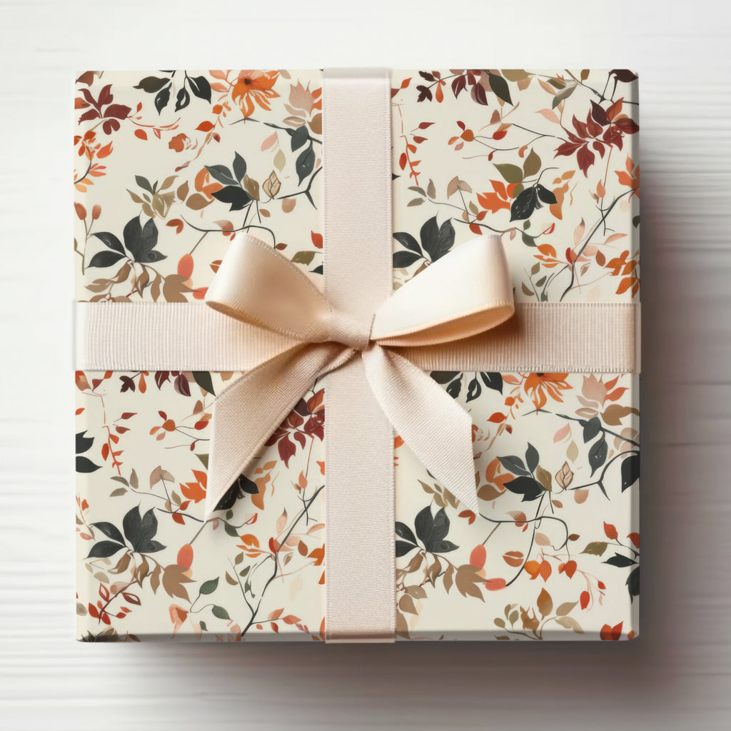 Elegant Floral Gift Box with Cream Ribbon Decoration