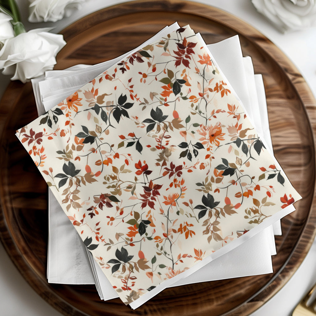Autumn Leaves Floral Designed Table Napkin Product