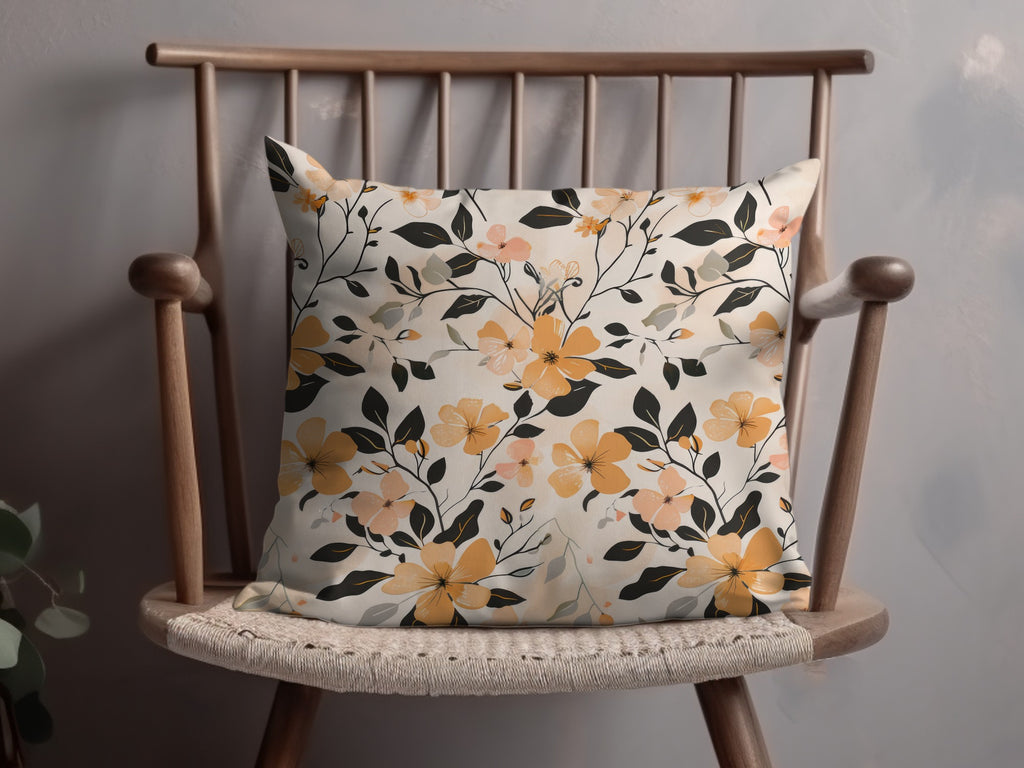 Floral Yellow and Black Botanical Pattern product