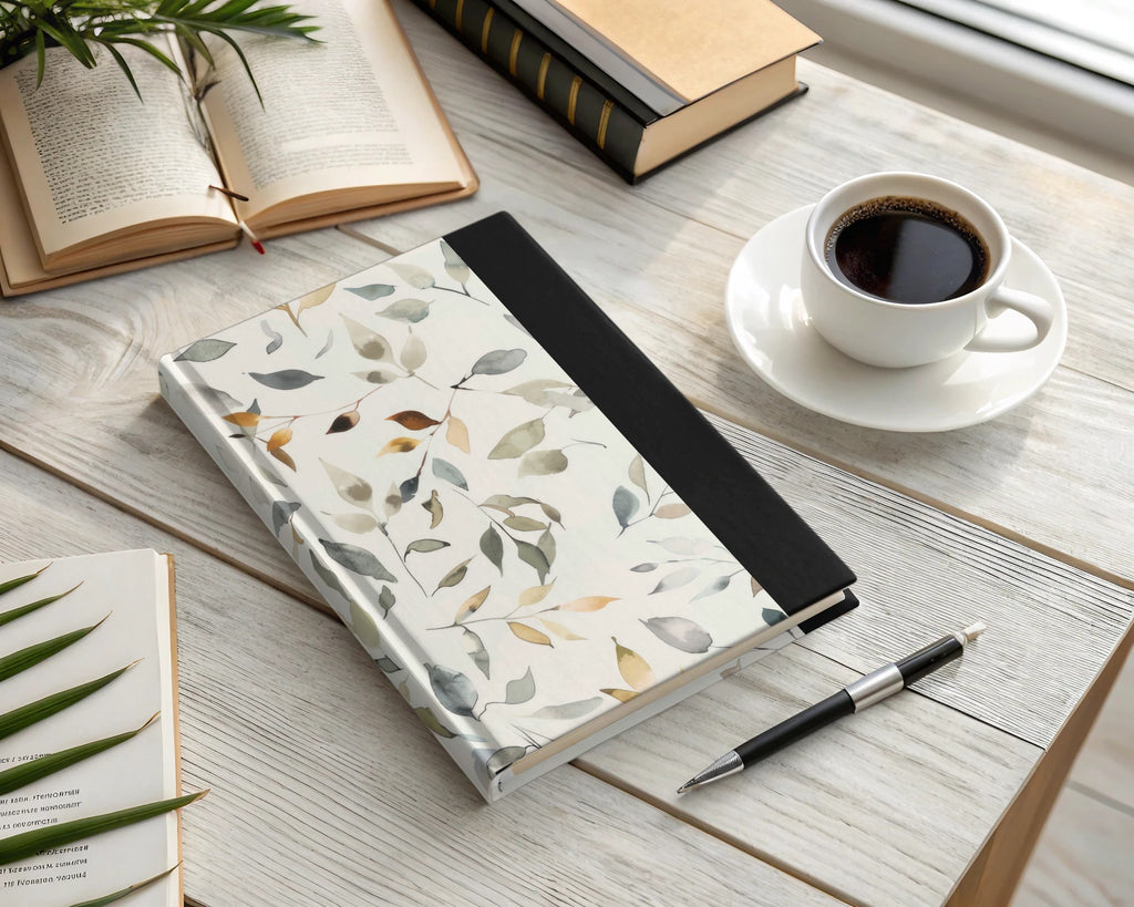 Elegant Leafy Design Hardcover Journal Notebook