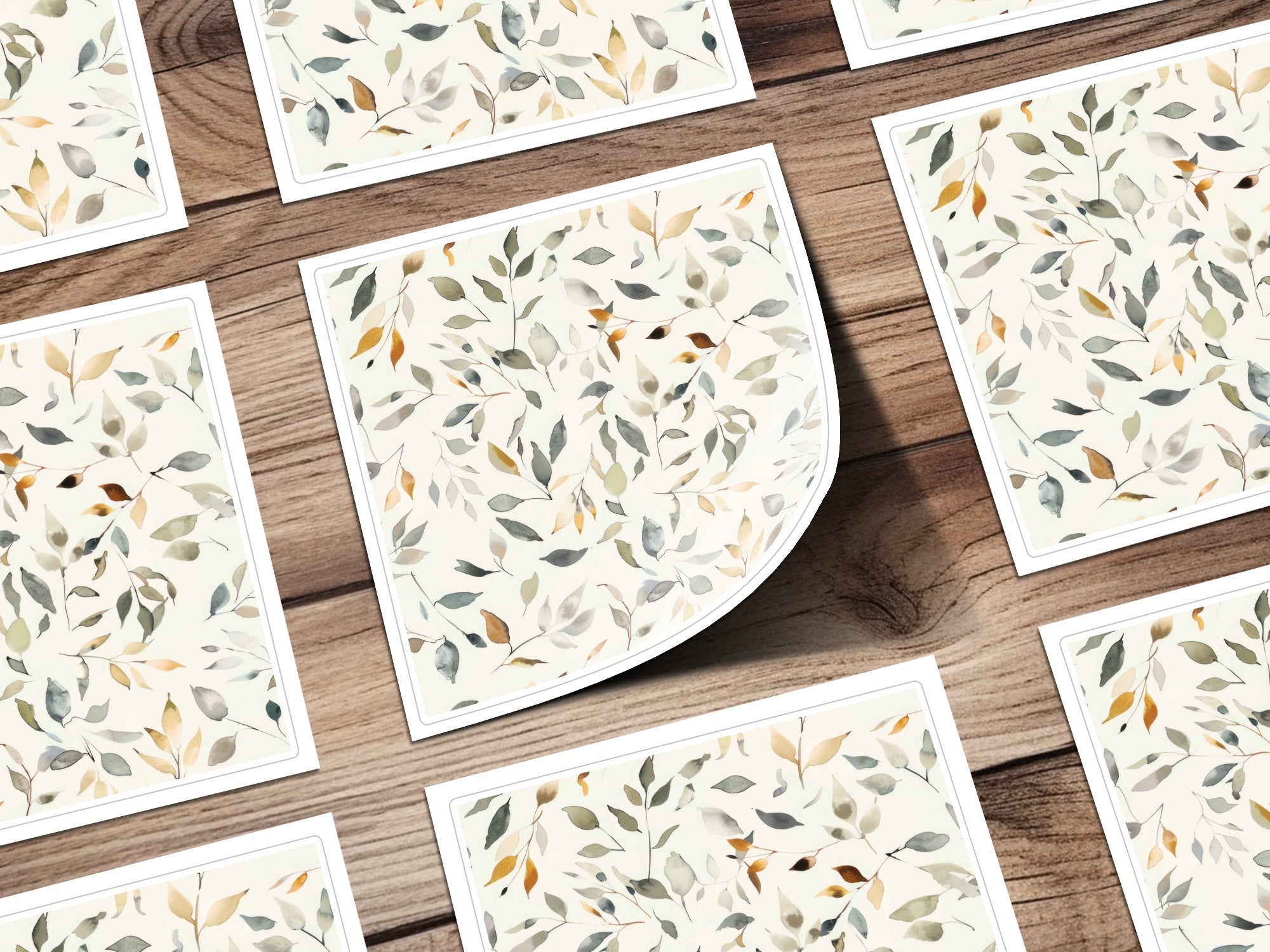 Elegant Botanical Leaf Print Square Card product