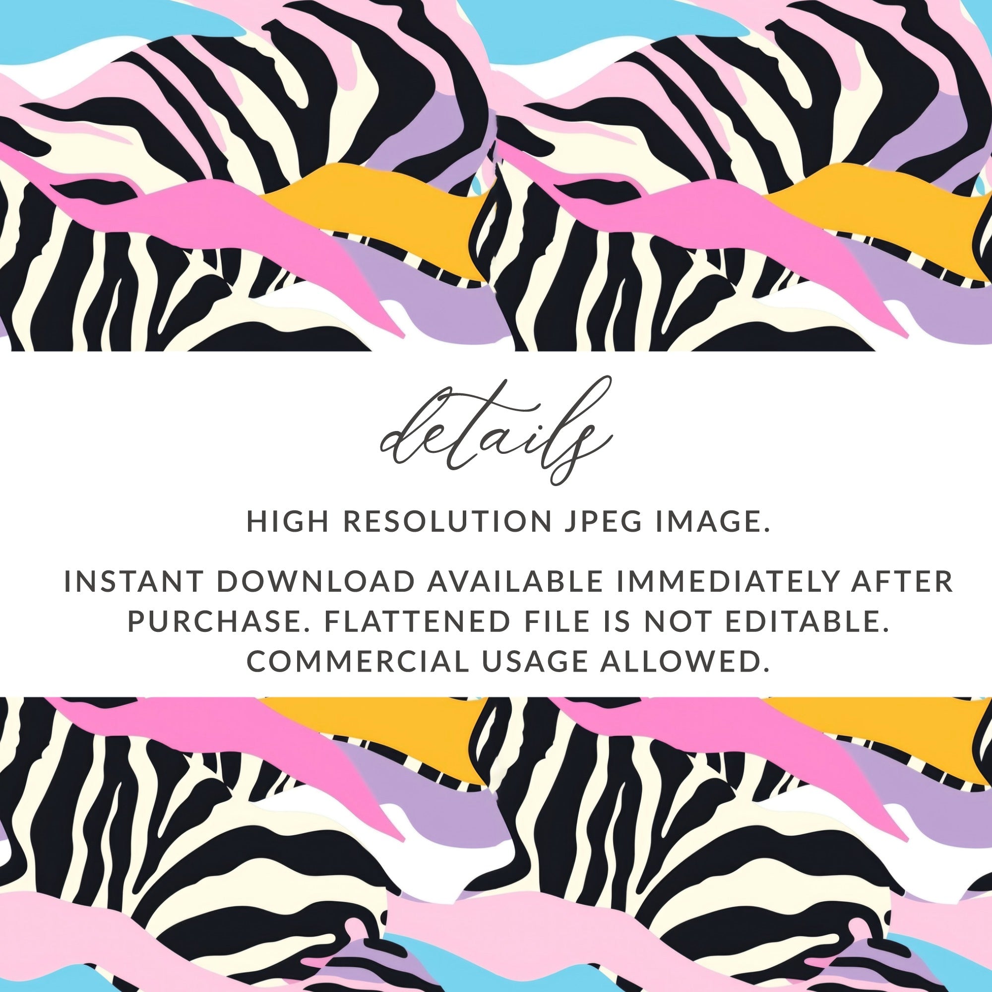 High Resolution Zebra Print Design Instant Download