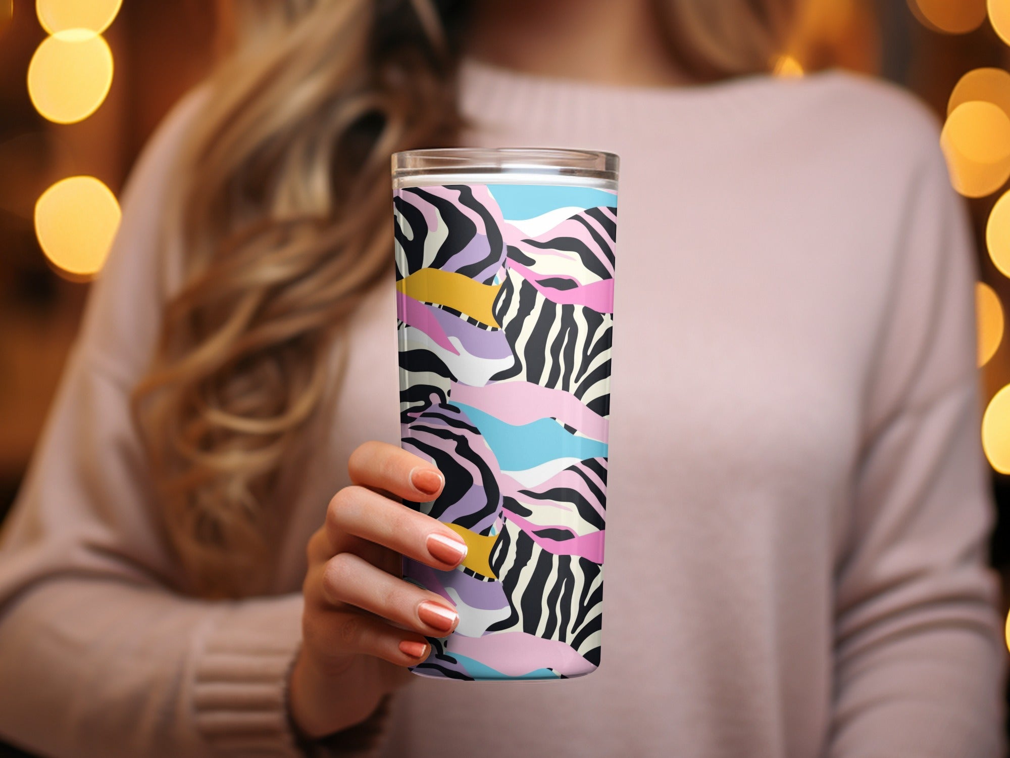 Vibrant Abstract Animal Print Insulated Tumbler Cup