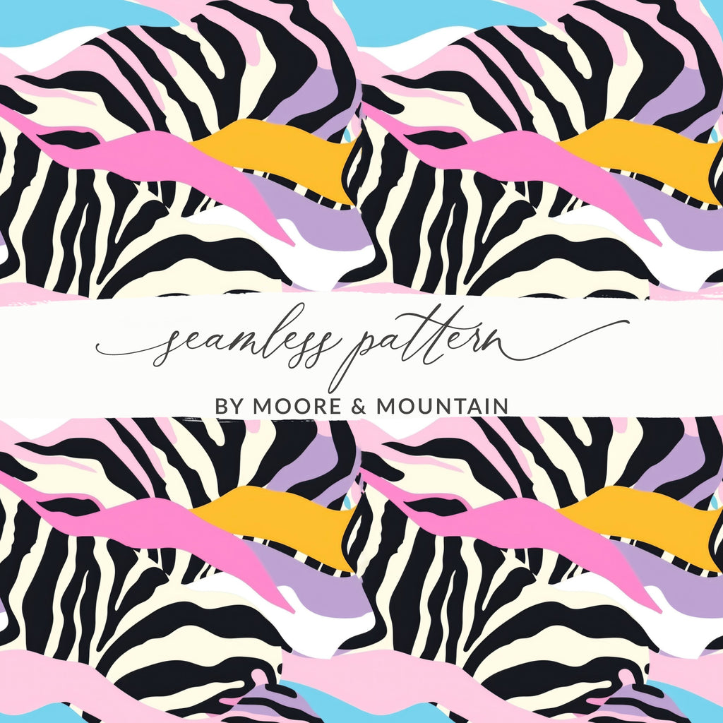 Colorful Zebra Stripes Seamless Pattern Design Artwork