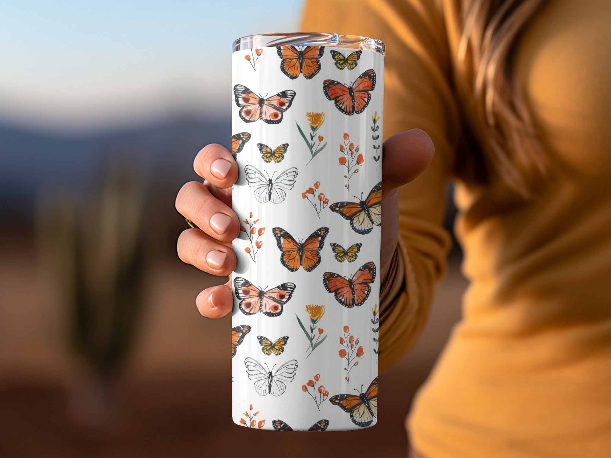 Monarch Butterfly Digital Seamless Pattern, Floral Bugs Print, Orange Butterfly Paper, Spring Flower Texture, Commercial Use Digital - Moore and Mountain