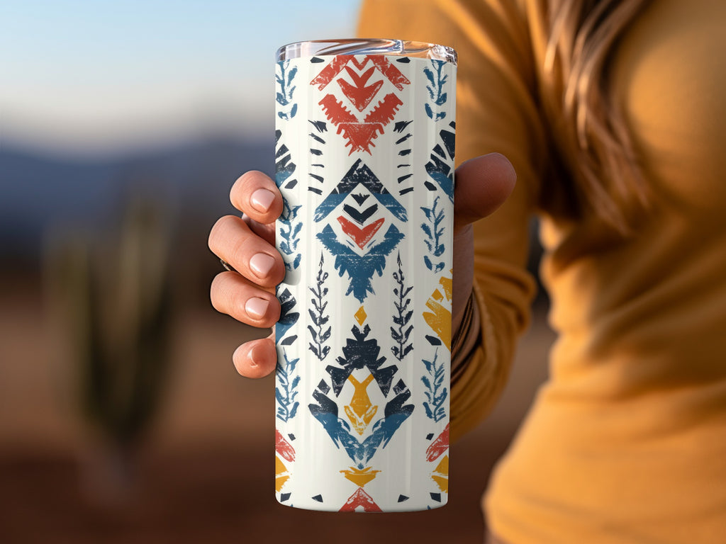 Colorful Geometric Pattern Insulated Tumbler Product