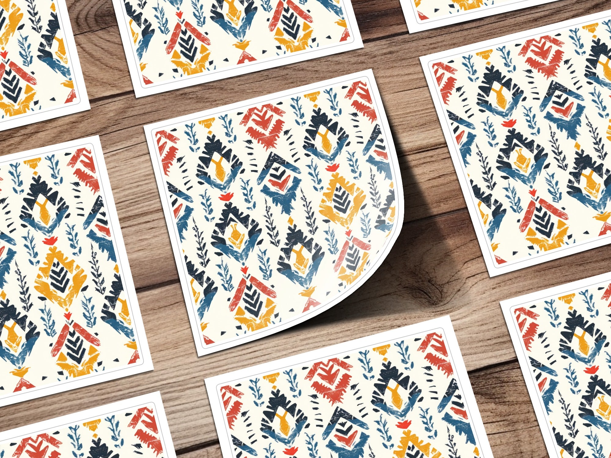 Colorful Bohemian Pattern Sticker Sheet for Crafting