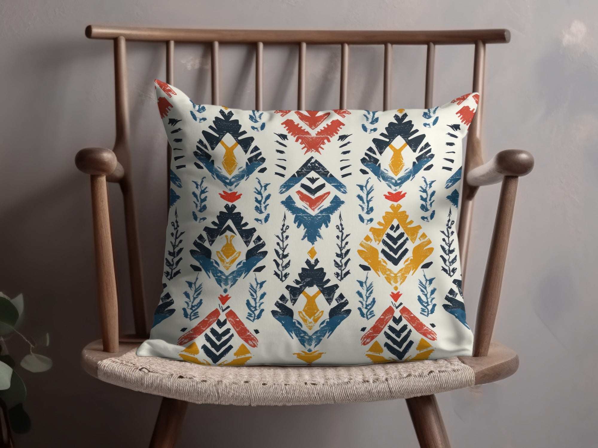 Colorful Tribal Geometric Pattern Pillow product