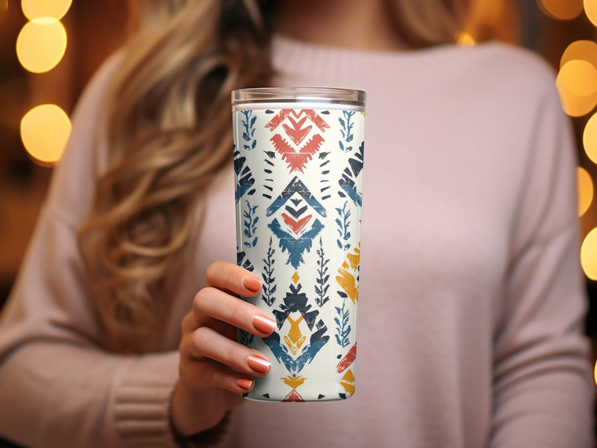 Vibrant Boho Chic Pattern Insulated Tumbler Cup