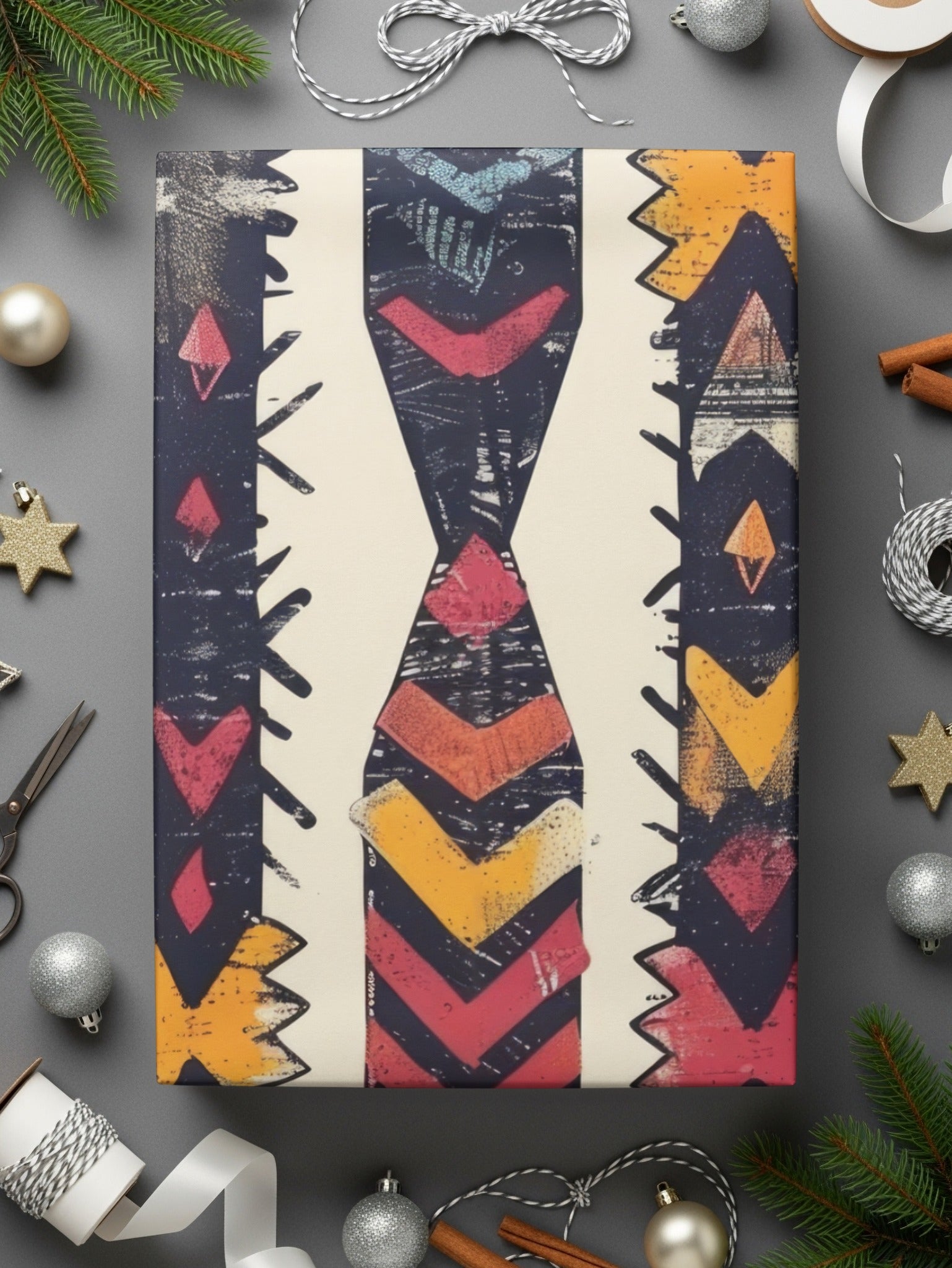 Festive Abstract Pattern Gift Wrap Holiday Accessory