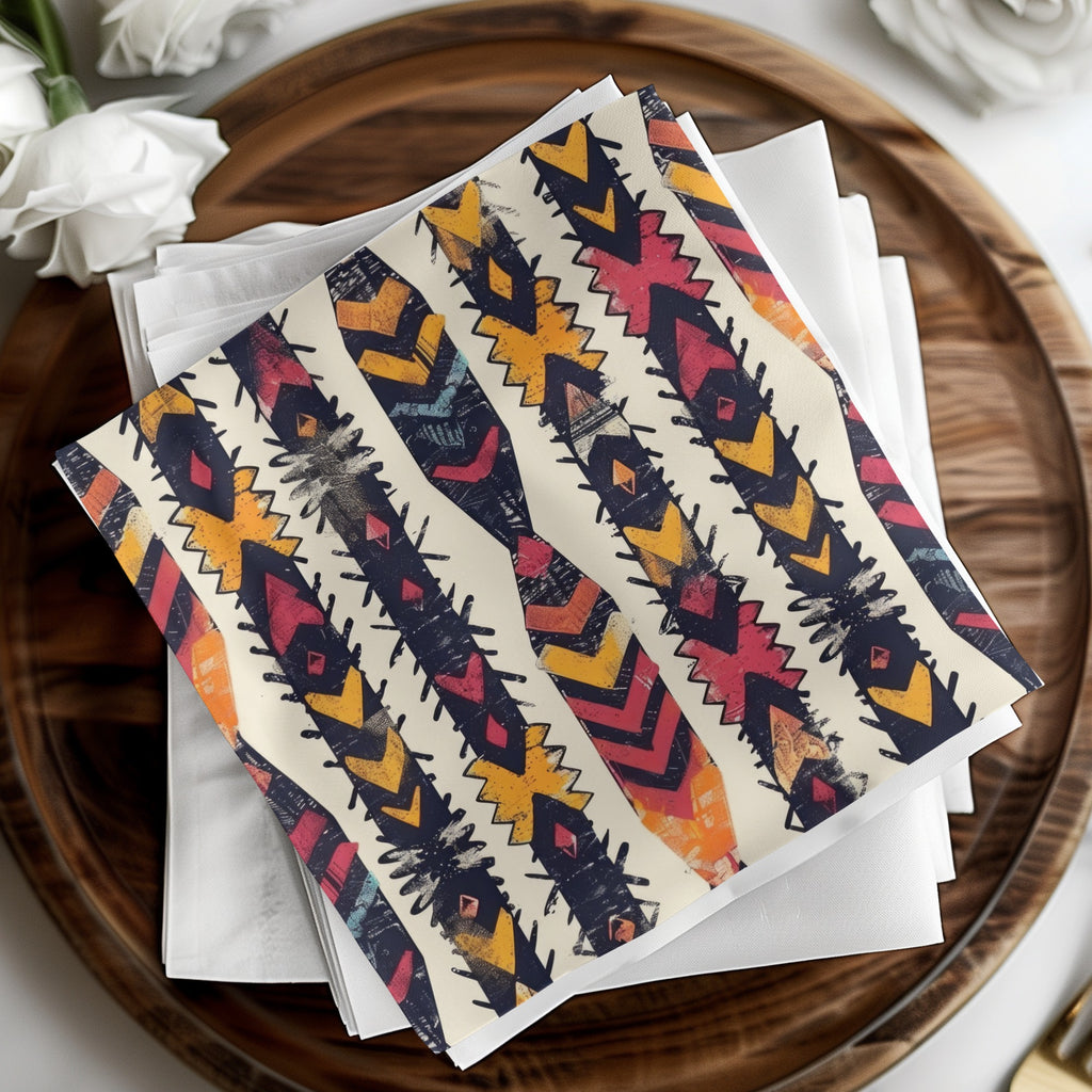 Colorful Geometric Patterned Dining Table Napkins