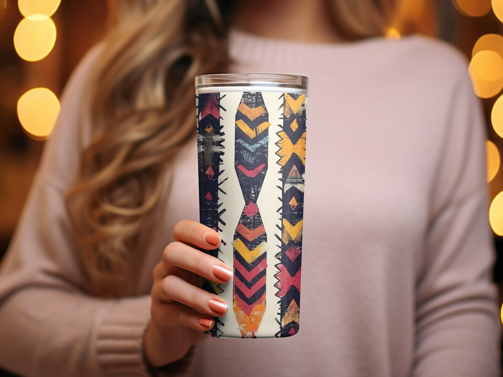 Vibrant Tribal Pattern Insulated Tumbler Cup