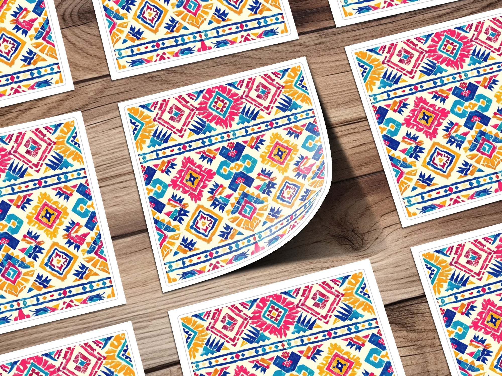 Vibrant Colorful Geometric Pattern Decor Sticker Pack