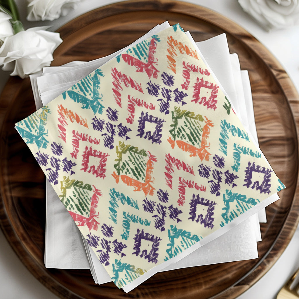 Colorful Geometric Pattern Decorative Napkin Set