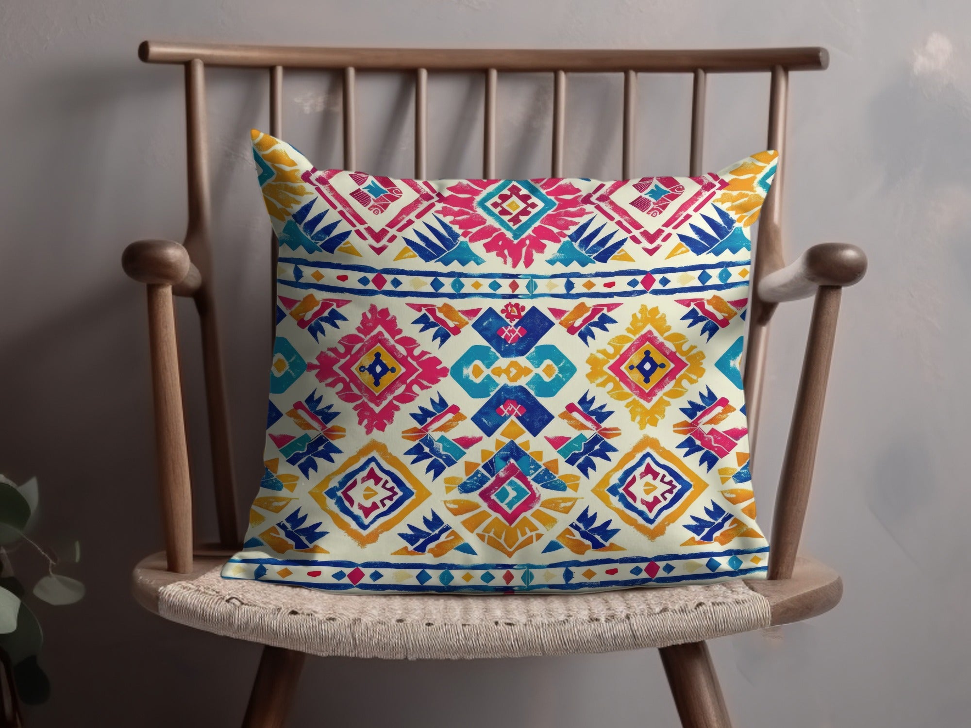 Colorful Aztec Print Decorative Square Cushion Cover