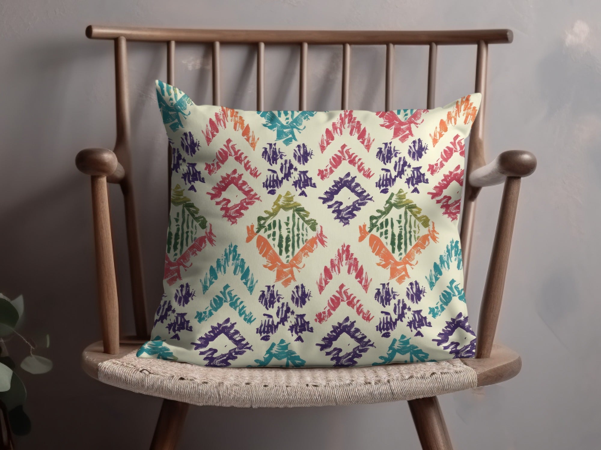 Vibrant Multicolor Patterned Decorative Pillow product