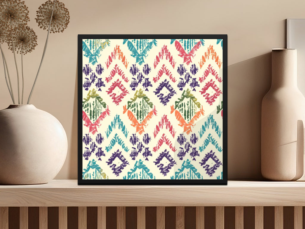 Vibrant Multicolor Geometric Tribal Print Wall Art Decor