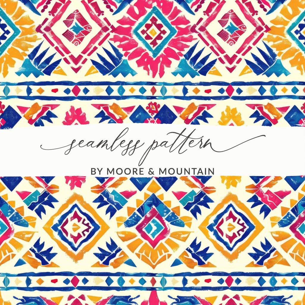 Colorful Geometric Seamless Pattern by Moore & Mountain
