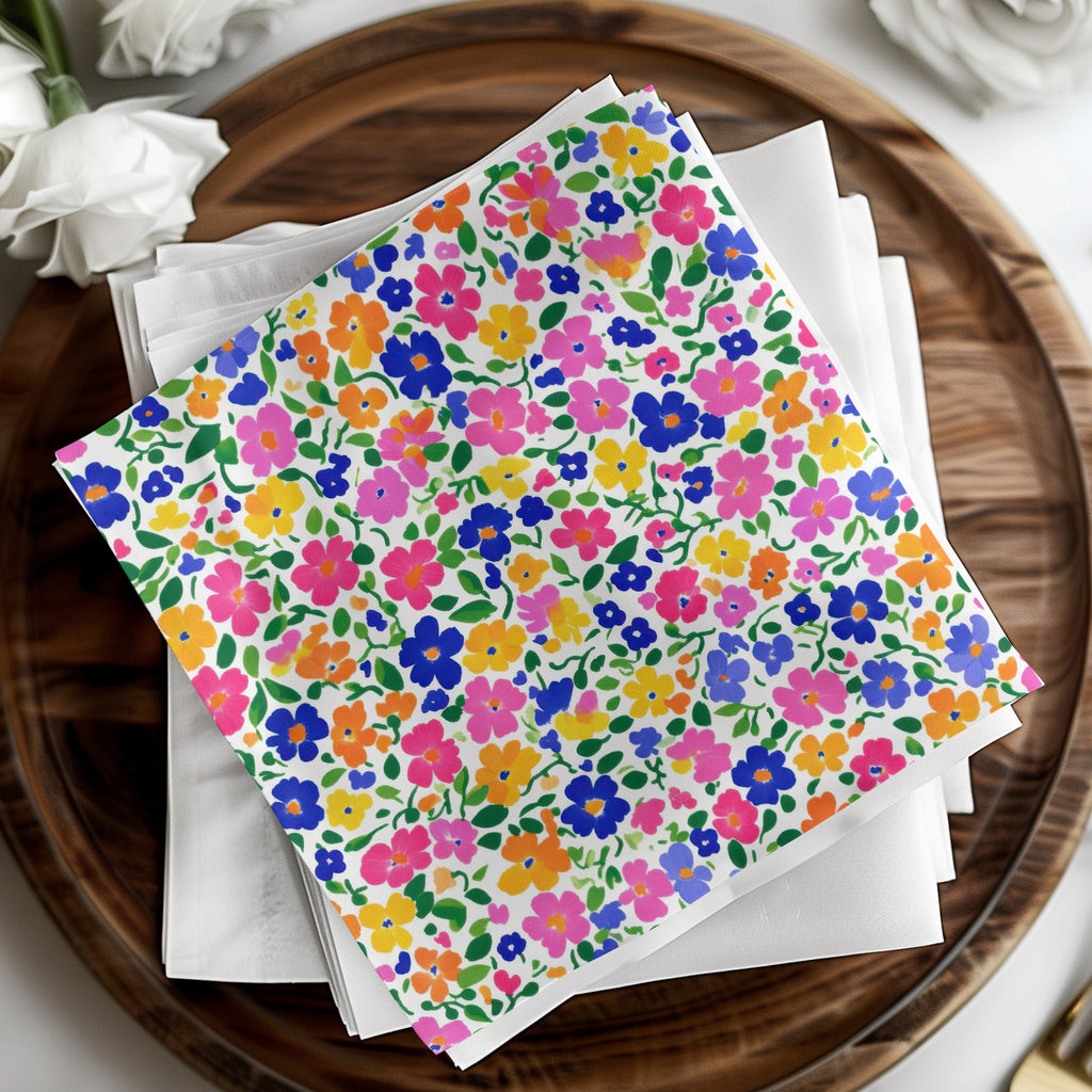 Bright Floral Design Decorative Napkin Set Product