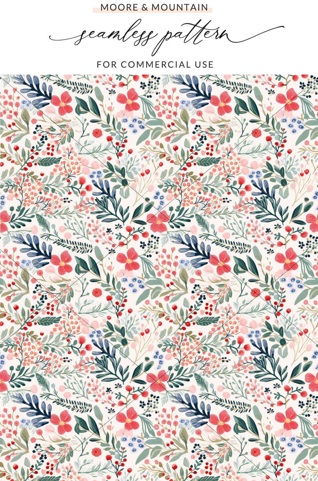 Colorful Floral Seamless Pattern for Commercial Use