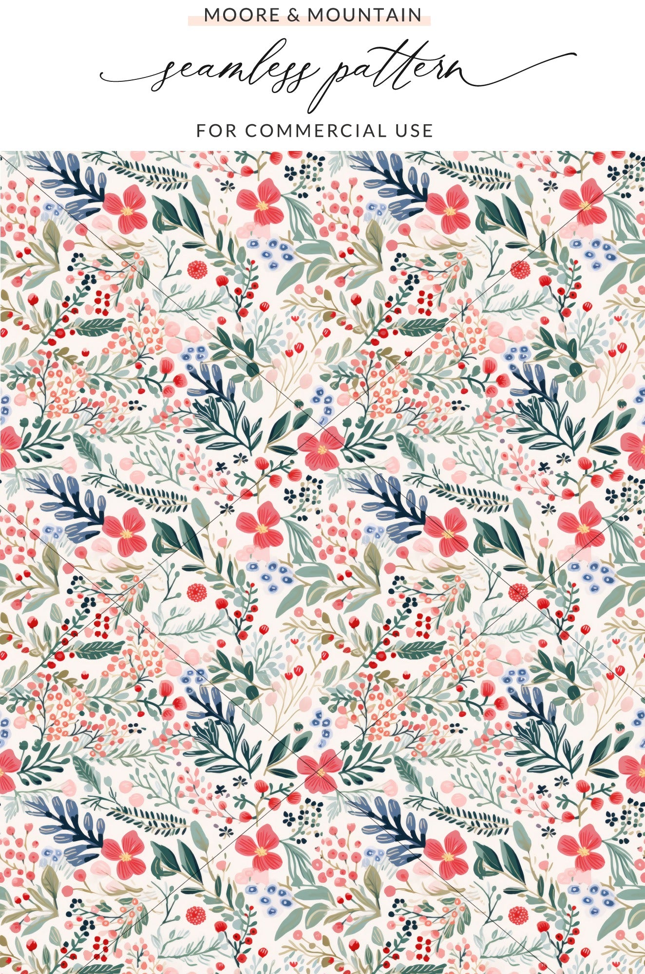 Colorful Floral Seamless Pattern for Commercial Use