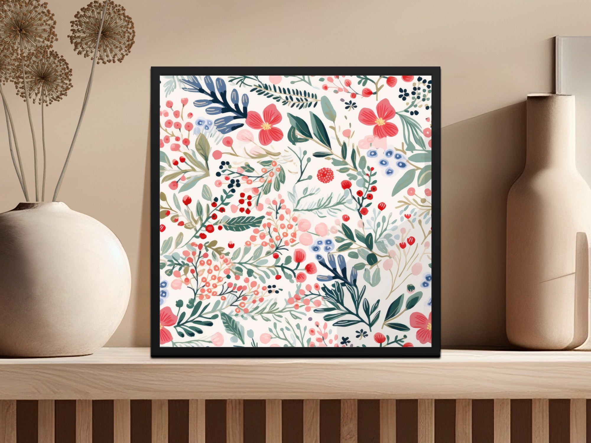 Colorful Floral Pattern Artwork for Home Decor