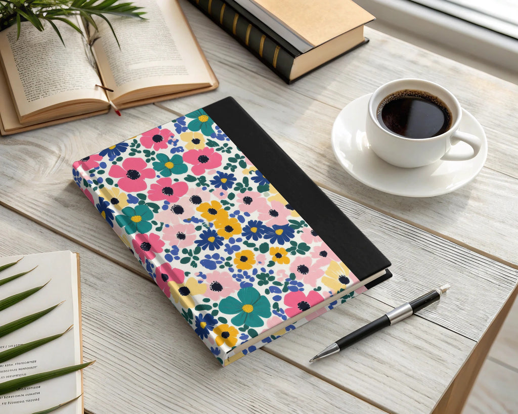 Vibrant Floral Design Hardcover Journal for Your Daily Notes