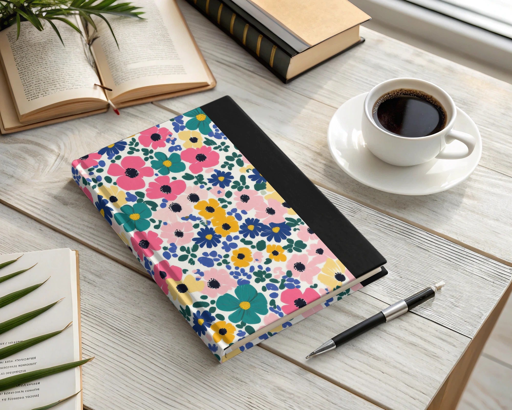 Vibrant Floral Design Hardcover Journal for Your Daily Notes