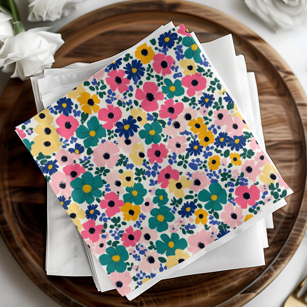 Colorful Floral Patterned Napkins for Various Occasions